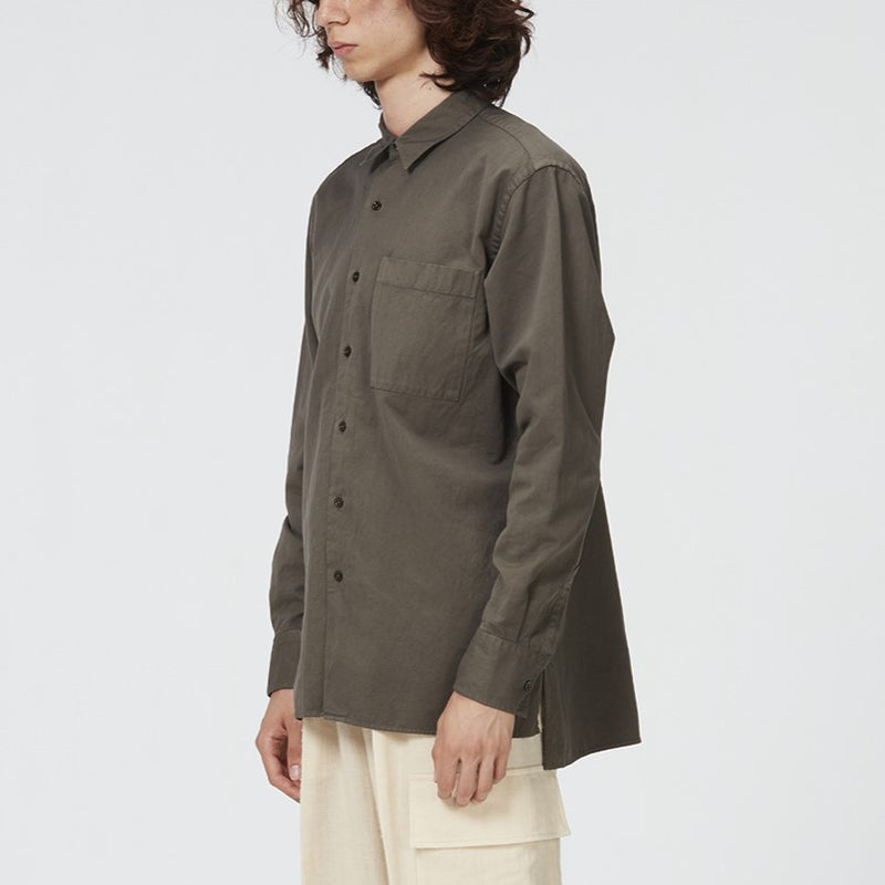 24SS新作>Cotton Washi Garment-dyed Shirt(綿和紙製品染めシャツ 
