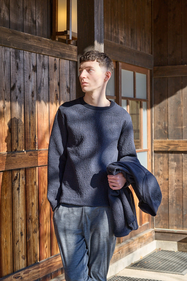 <2025AW新作>Wool crewneck(シワ加工裏起毛クルーネック)