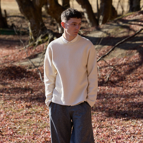 <2025AW新作>Wool crewneck(シワ加工裏起毛クルーネック)