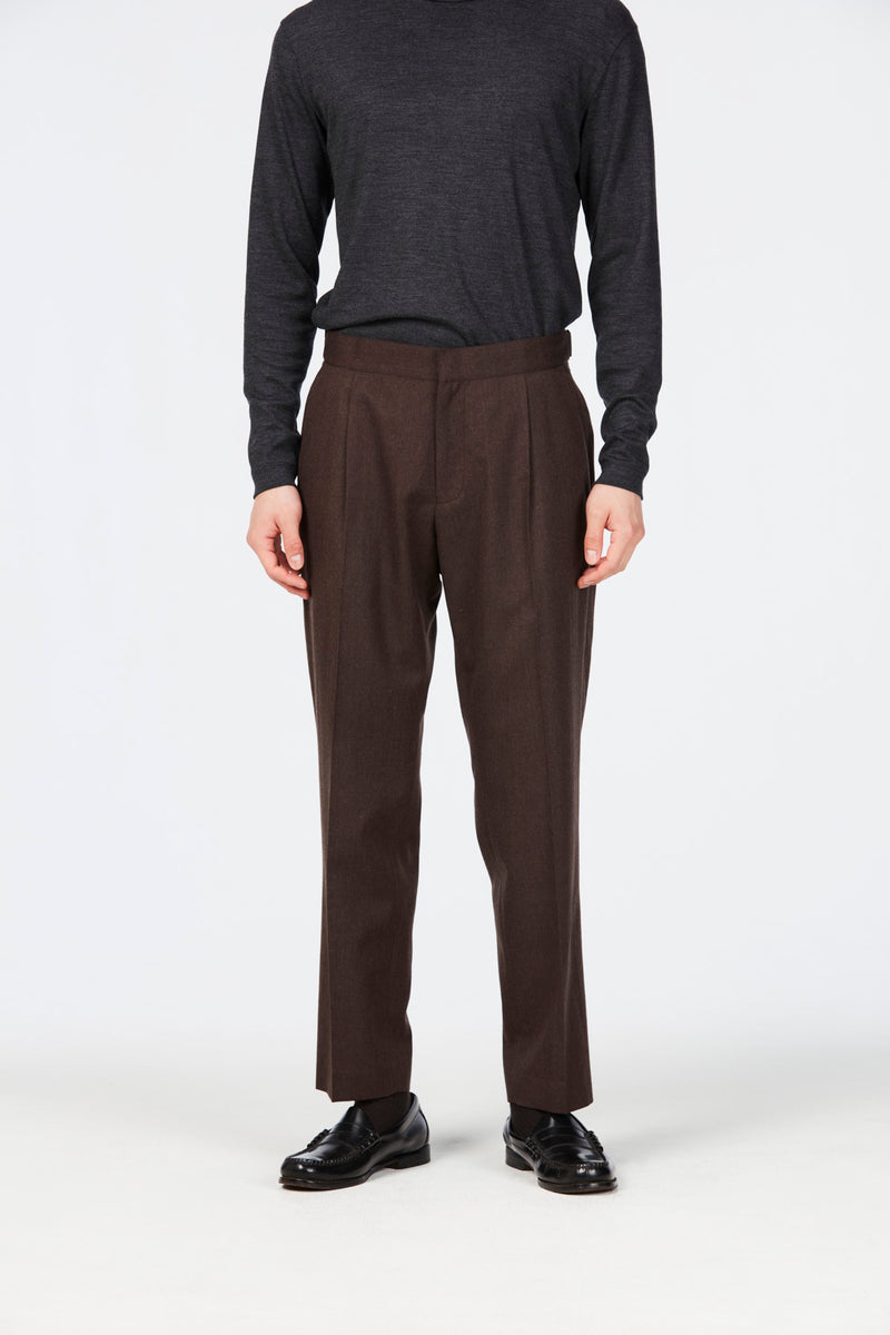 Wool waist adjustable trousers(アンリセミフラノ ウエストアジャスト