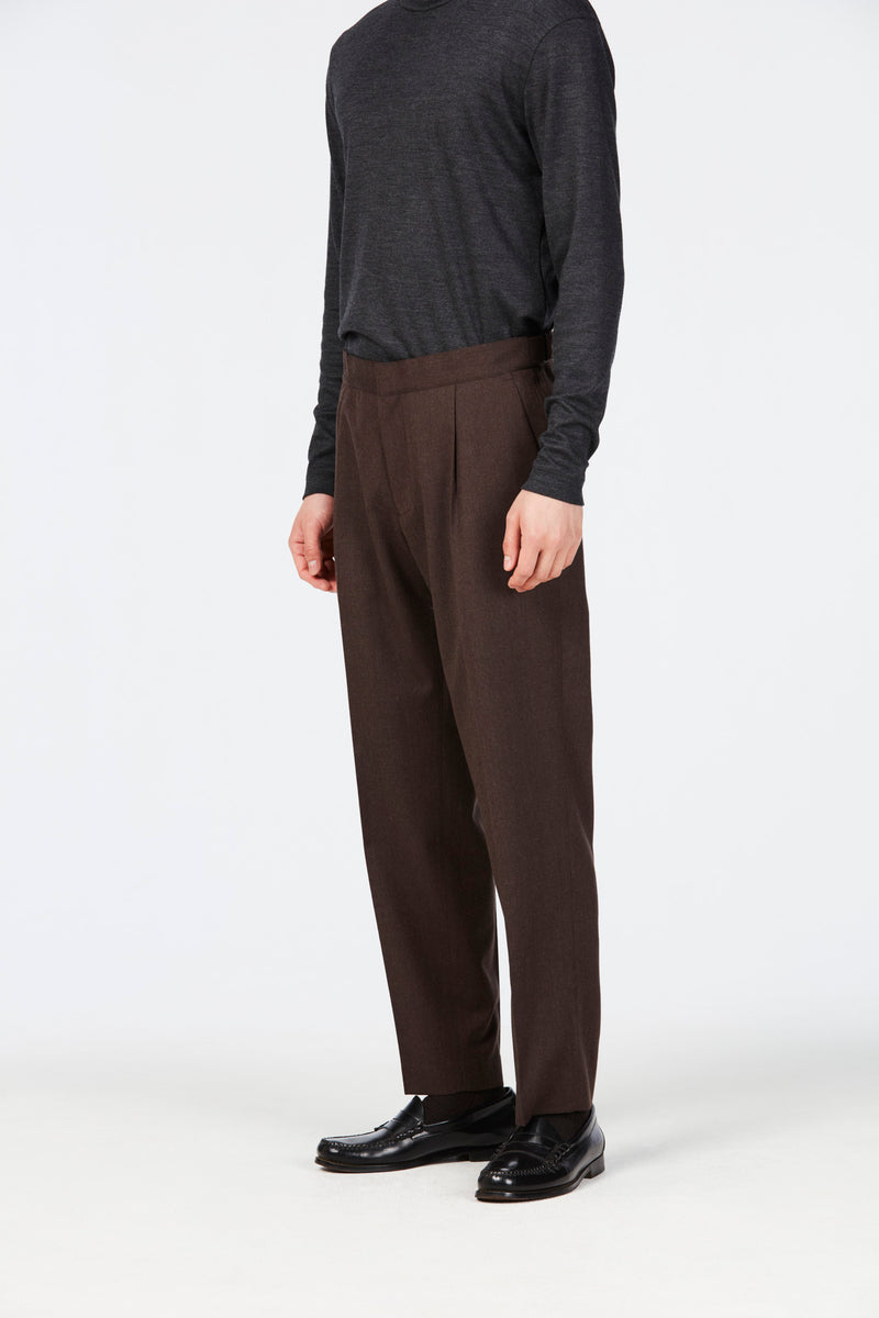 Wool waist adjustable trousers(アンリセミフラノ ウエストアジャスト