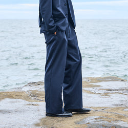 blurred clothing トラウザー　32インチ　紺 blurred clothing トラウザー 32インチ 紺 - メルカリ
