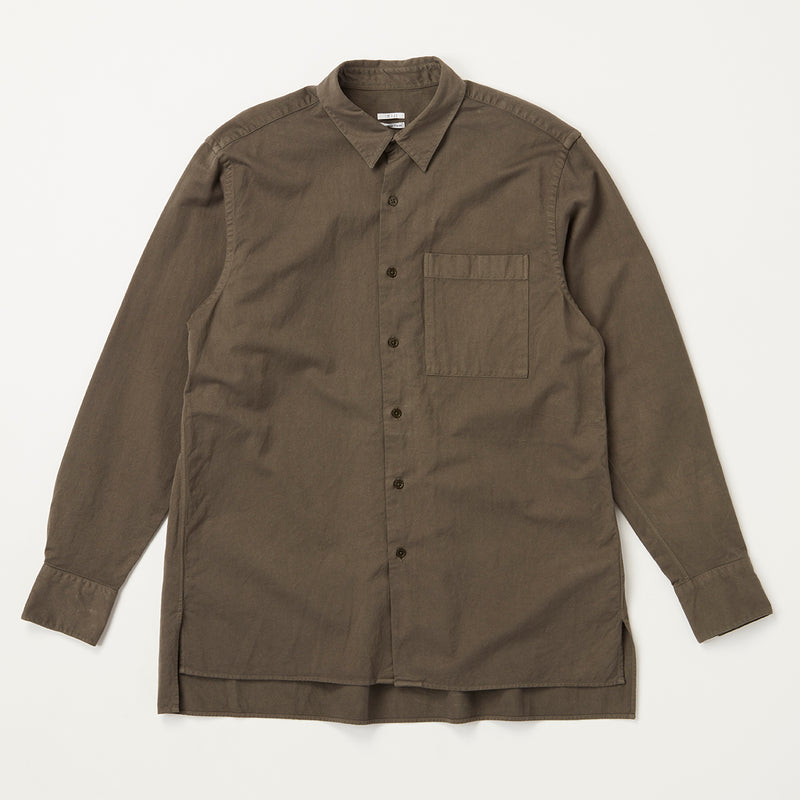 24SS新作>Cotton Washi Garment-dyed Shirt(綿和紙製品染めシャツ 