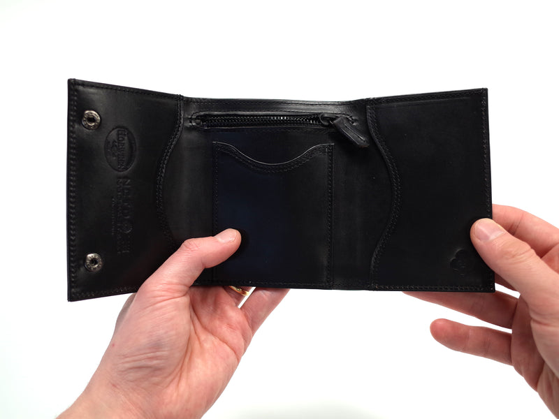 <新作>Horween Three Folded Wallet(ホーウィン三つ折り ワンポイントロゴ ウォレット)