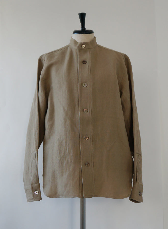 <2024AW新作>Wool linen shirt(ウールリネンスタンドカラーシャツ)