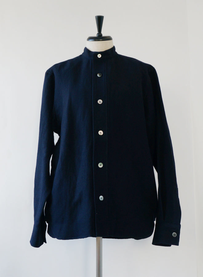 <2024AW新作>Wool linen shirt(ウールリネンスタンドカラーシャツ)