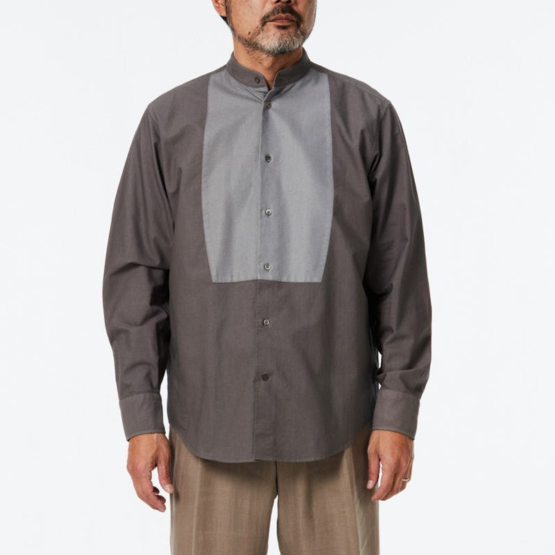 Garment dyed dickey shirt(イカ胸スタンドカラーシャツ リラックスフィット)
