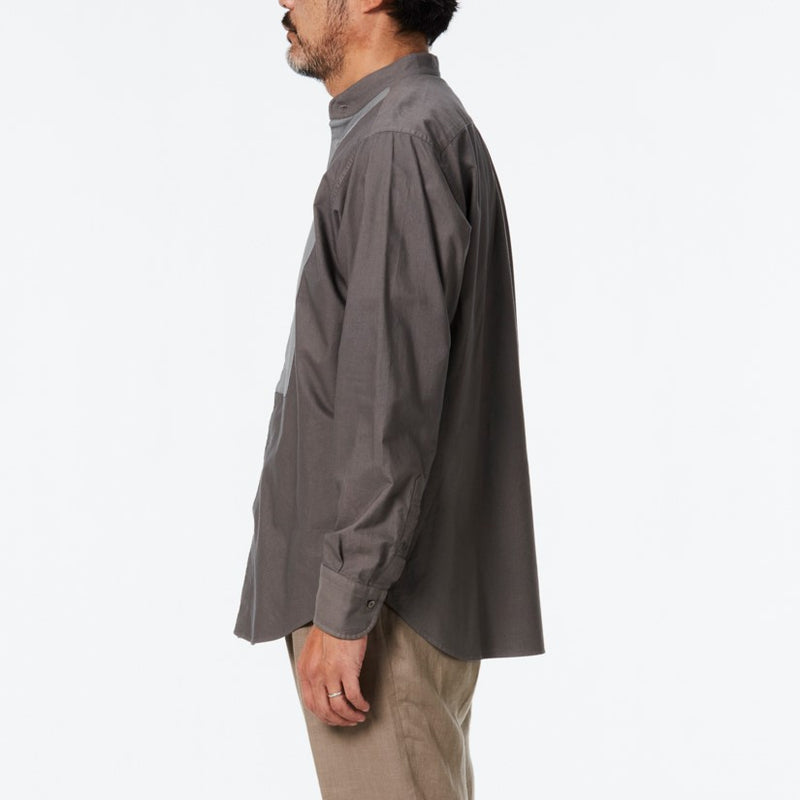 Garment dyed dickey shirt(イカ胸スタンドカラーシャツ リラックス 