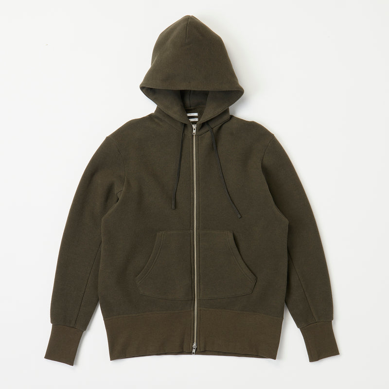 Zip front hoodie(裏起毛ジップパーカー)<br>※Green(苔色)