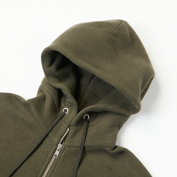 Zip front hoodie(裏起毛ジップパーカー)<br>※Green(苔色)