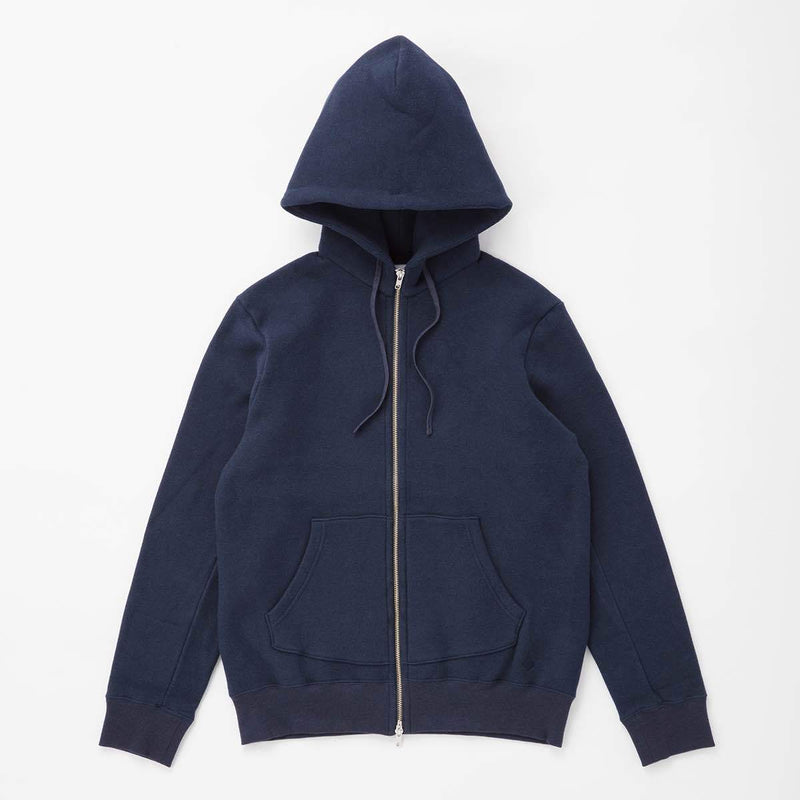 Zip front hoodie(裏起毛ジップパーカー)<br>※Navy(紺)、Gray(杢灰)